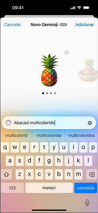 A tela mostra um Genmoji