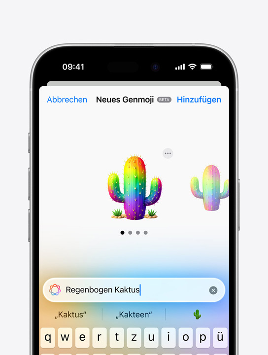 Ein Display zeigt ein Genmoji