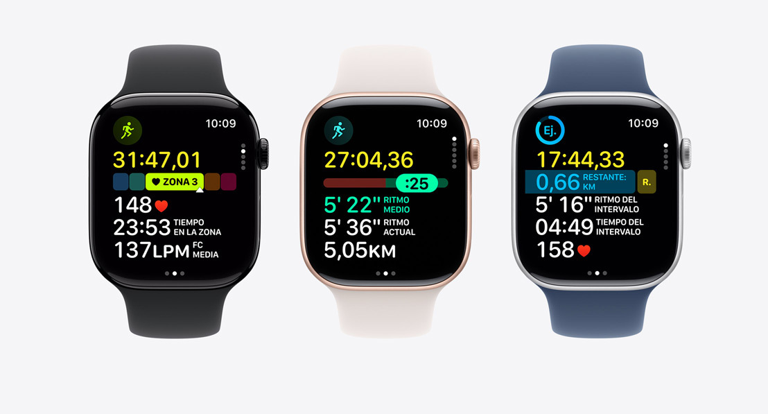 Tres modelos de Apple Watch Series 10 