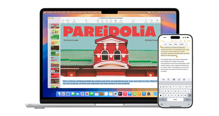 MacBook Pro M4:n näytöllä näkyvillä iPhone-peilaus ja DoorDash-appi.