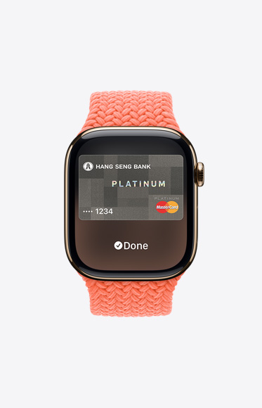 Apple Card being used through Apple Pay on Apple Watch Series 10.