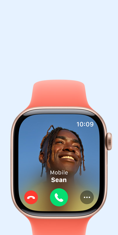 Apple Watch Series 10 dengan panggilan masuk.