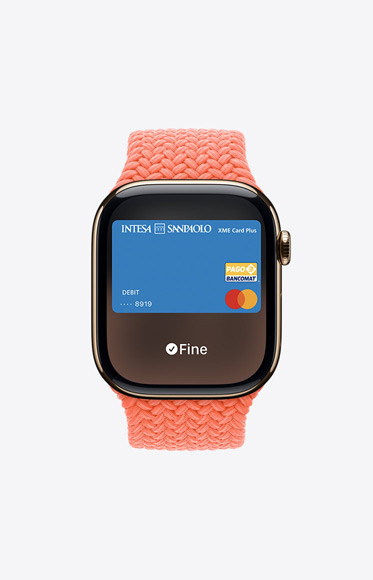 Apple Card being used through Apple Pay on Apple Watch Series 10.