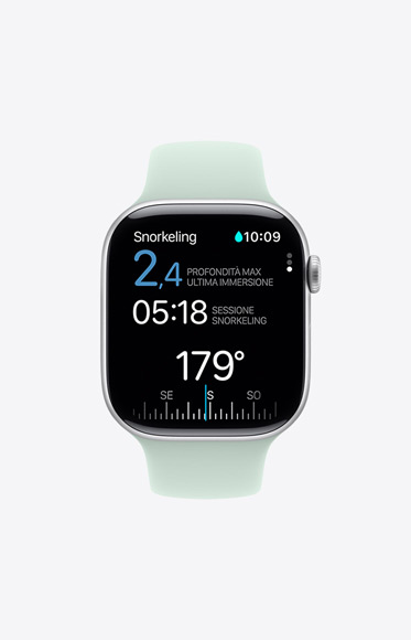 Un schermata dell’app Oceanic+ con i parametri per lo snorkeling.