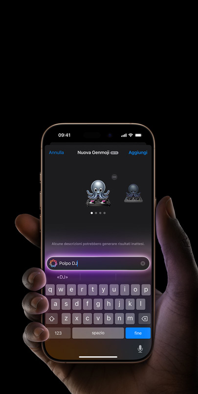 Un iPhone 16 Pro con le funzioni Siri e Scrivi a Siri riprogettate