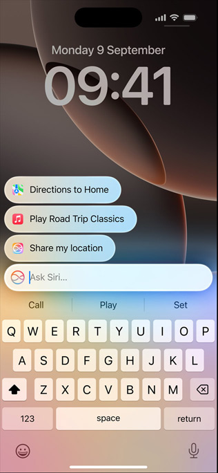 Screen showing a text pop-up from Siri with information the user was seeking