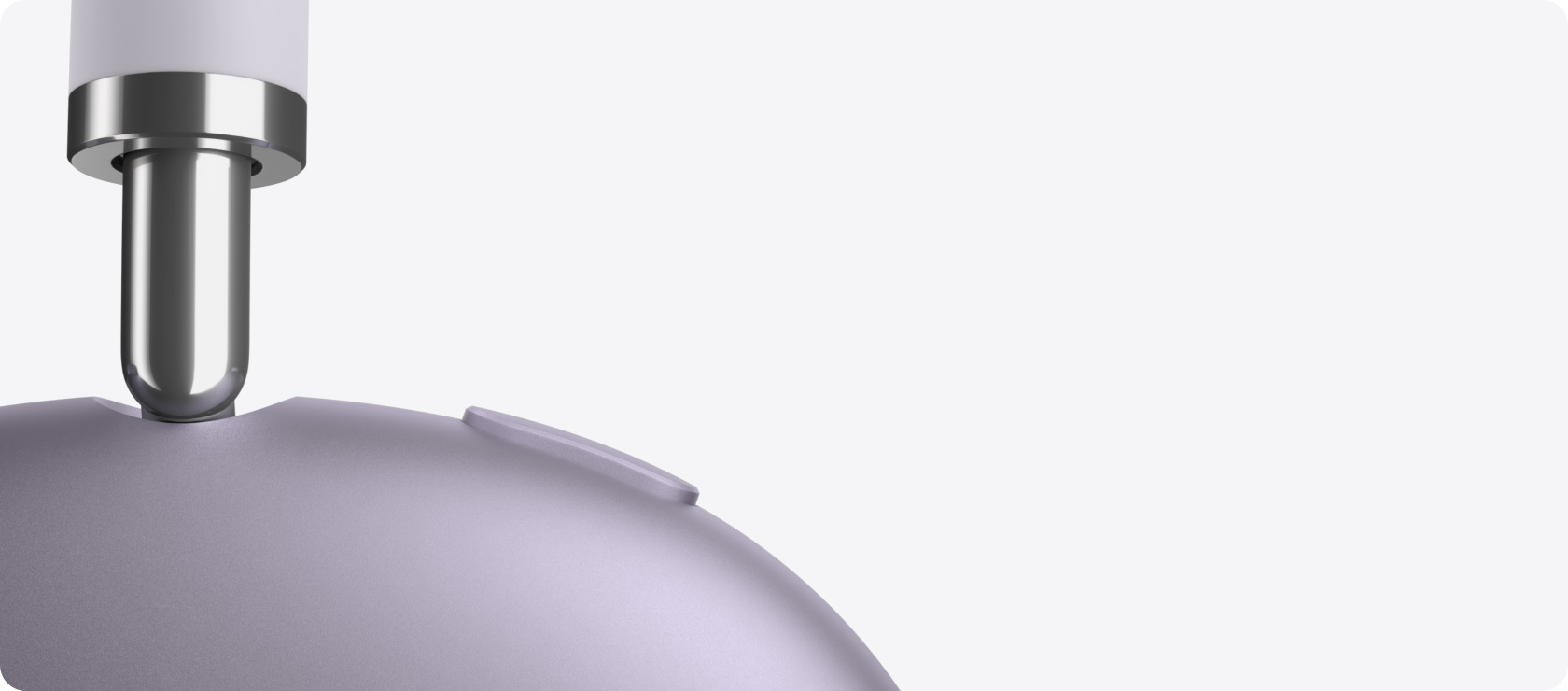 صورة مقربة للجهة الجانبية من سماعات AirPods Max.