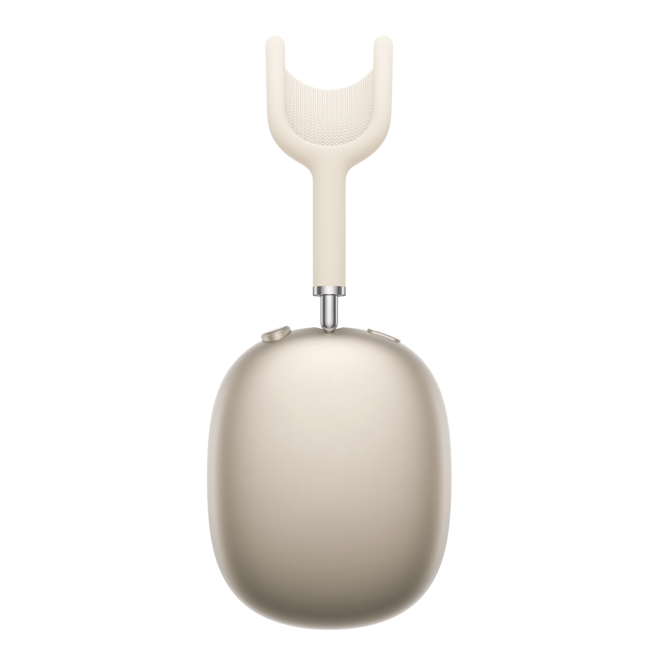 صورة جانبية لسماعات AirPods Max بلون ضوء النجوم.