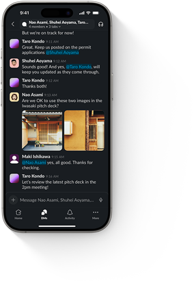 Slack en iPhone.