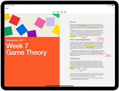 PDFs kommentieren App auf einem iPad Air