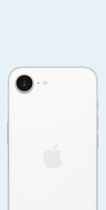 Back of white Phone 16 featuring recylable materials.