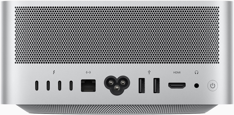 Un Mac Studio mostrato da dietro