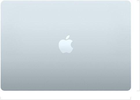 Vue extérieure du MacBook Air 15 pouces fermé, logo Apple au centre