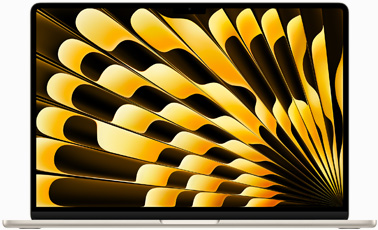 Vista de la parte frontal de un MacBook Air.